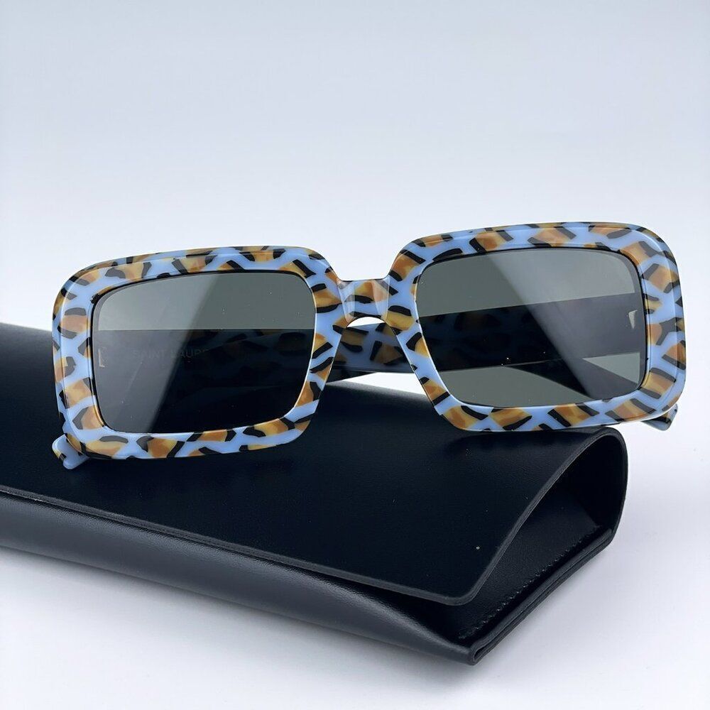 SALE! NEW Saint Laurent SL534 SUNRISE 008 Violet  Rectangle Unisex Sunglasses - Picture 2 of 12